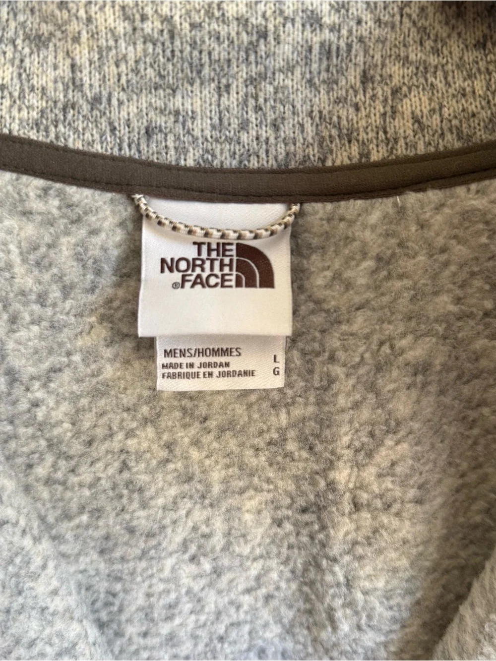Men’s L Beige The North Face Outdoor Preppy Fall Long Sleeve Half Zip Pullover